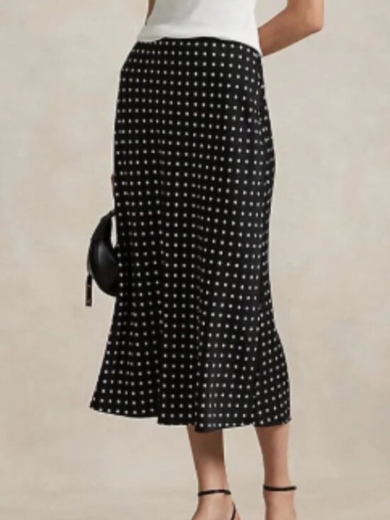 Lauren Ralph Lauren Dresses & Skirts - Black Polka Dot Midi Skirt